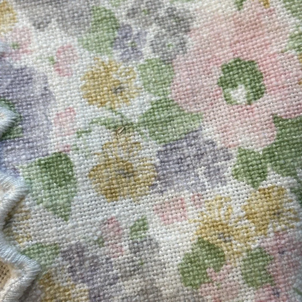 Cotton Linen table runner Vintage Floral Made in Austria Flowers 38 x 13.5